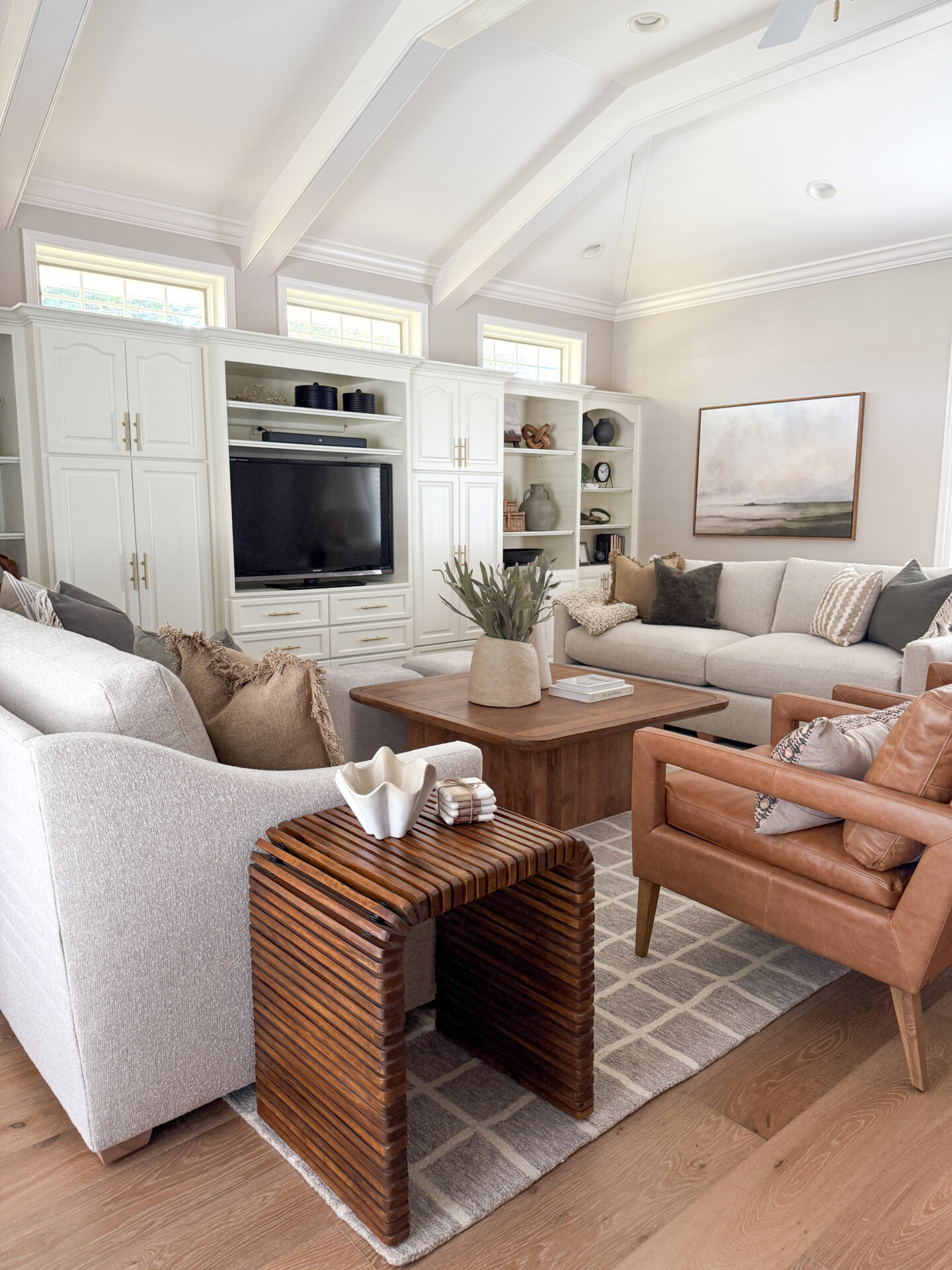 A living room with two couches and a coffee table